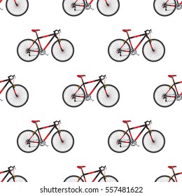 Bike pattern in flat style, Sport bicycle illustration for shop, rental.