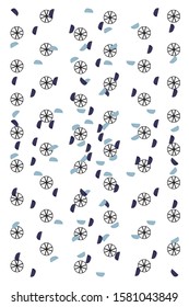 Bike pattern repeat seamless in black color for any design. Vector geometric illustration
