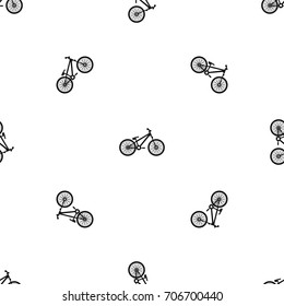 Bike pattern repeat seamless in black color for any design. Vector geometric illustration