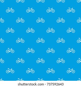 Bike pattern repeat seamless in blue color for any design. Vector geometric illustration