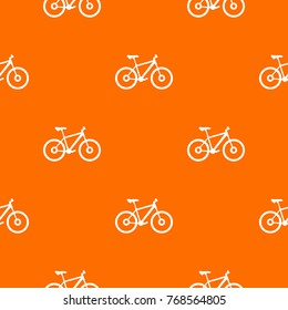 Bike pattern repeat seamless in orange color for any design. Vector geometric illustration