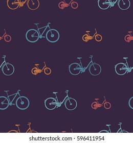 Bike pattern. Vector seamless background. Ready for printing on textile and other seamless design.