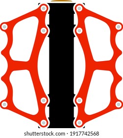 Bike Pedal Icon. Flat Color Design. Vector Illustration.