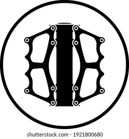 Bike Pedal Icon. Thin Circle Stencil Design. Vector Illustration.