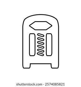 Bike pedal outline icon isolated on white background.