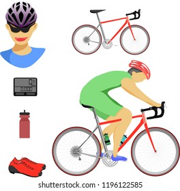 bike person biking race ride sport speed bicycle activity lifestyle male female man wowman vector illustration eps10