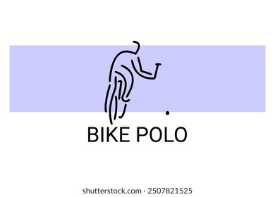 Bike polo sport vector line icon. an athlete playing bike polo. sport pictogram, vector illustration.