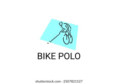 Bike polo sport vector line icon. an athlete playing bike polo. sport pictogram, vector illustration.