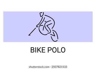 Bike polo sport vector line icon. an athlete playing bike polo. sport pictogram, vector illustration.