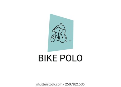 Bike polo sport vector line icon. an athlete playing bike polo. sport pictogram, vector illustration.