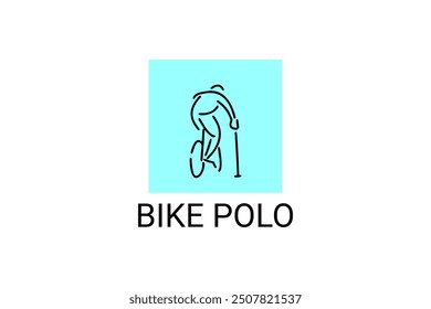 Bike polo sport vector line icon. an athlete playing bike polo. sport pictogram, vector illustration.