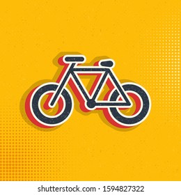 Bike pop art, retro icon. Vector illustration of pop art style