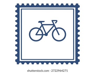 Fahrrad-Briefmarke, Vektorsymbol auf weißem Hintergrund
Vektor-Briefmarke auf weißem Hintergrund
