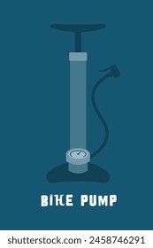 Bike pump vector illustration, foot pump for bicycles.