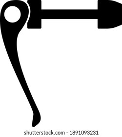 Bike Quick Release Icon. Black Glyph Design. Vector Illustration.