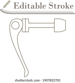 Bike Quick Release Icon. Editable Stroke Simple Design. Vector Illustration.