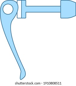 Bike Quick Release Icon. Einfach mit dem Design der blauen Füllung übereinstimmen. Vektorgrafik.