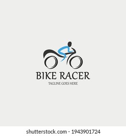 Bike racer logo design concept. Vector illustration