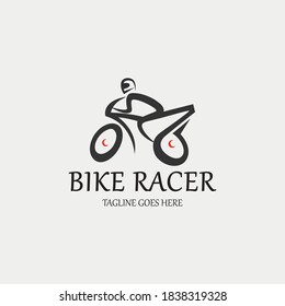 Bike racer logo design template. Vector illustration