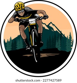 bike racing illustration design vector