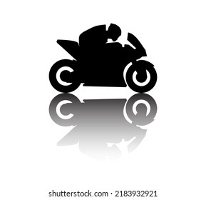 Bike racing sport Logo Design Vector. Silhouette of Motorcycle racer. Template illustration