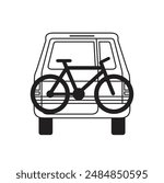 bike rack carrier, bike racks on car, vector art.