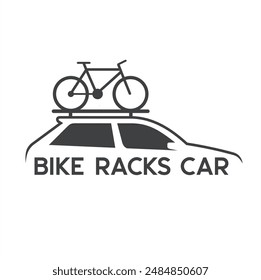 bike rack carrier, bike racks on car, vector art.