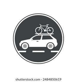 bike rack carrier, bike racks on car, vector art.