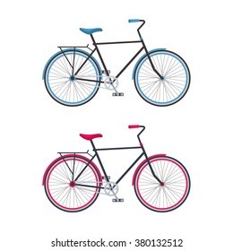 Bike red and blue