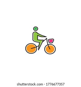 bike relaxed logo colorful illustration vector design template