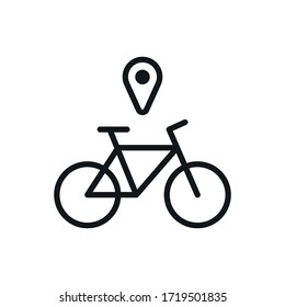 Bike Rental Icon, Bicycle Location Smybol, Mobile For Bicycle Vector