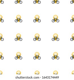 Bike Rental Icon Pattern Seamless Isolated On White Background. Editable Flat Bike Rental Icon. Bike Rental Icon Pattern For Web And Mobile.