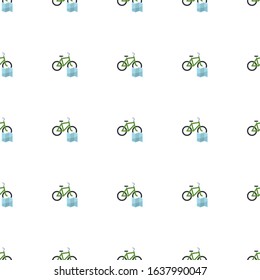 Bike rental map icon pattern seamless isolated on white background. Editable flat Bike rental map icon. Bike rental map icon pattern for web and mobile.