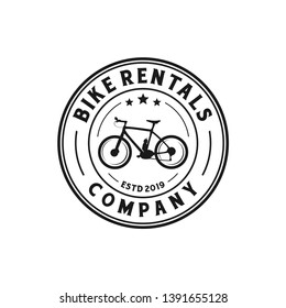 Bike rental vintage logo design