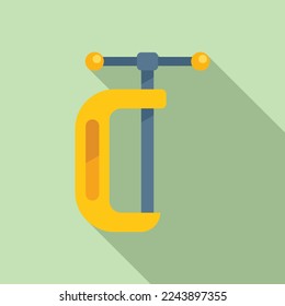 Bike repair clamp icon flat vector. Service shop. Mechanic fix