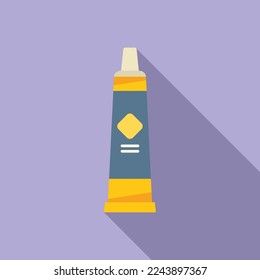 Bike repair glue tube icon flat vector. Service shop. Fix mechanic