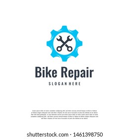 Bike Repair Logo Designs Concept Vector, Gear Mechanic Logo Template