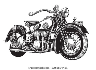 Bike retro hand drawn sketch illustration Vintage transport