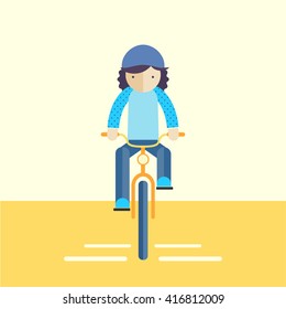 Bike ride front view icon.