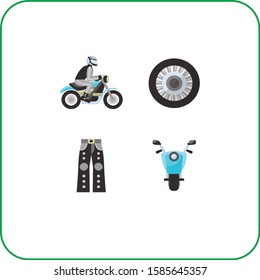 Bike rider flat icons set vector