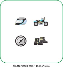 Bike rider flat icons set vector