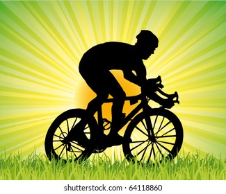 bike rider on the background
