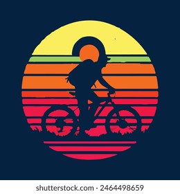 Bike Rider On SunRise vector art
