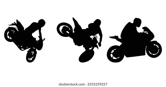 bike rider vector design set.
