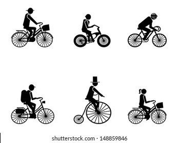 bike riders Silhouettes 