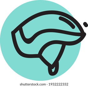 Bike riding helmet, illustration, vector on white background.