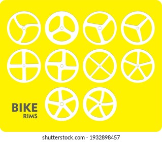 Bike rims with 3, 4, and 5 spokes