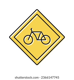 bike road sign color icon vector. bike road sign sign. isolated symbol illustration