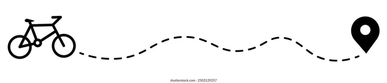 Bike route icon.  Bike Sign with Location icon. Vector
