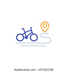 bike and route vector icon